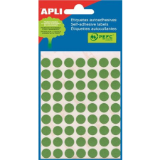 APLI Etikett, 10 mm kör, kézzel írható, színes, APLI, zöld, 315 etikett/csomag etikett