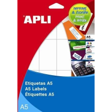 APLI Etikett, 12x30 mm, kerekített sarkú, A5 hordozón, APLI, 990 etikett/csomag etikett
