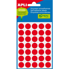 APLI Etikett, 13 mm kör, kézzel írható, színes, apli, piros, 175 etikett/csomag 2057 etikett