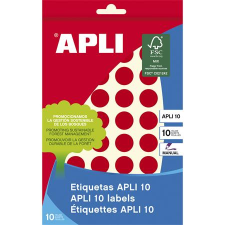 APLI Etikett, 16 mm kör, kézzel írható, színes, apli, piros, 432 etikett/csomag 02740 etikett