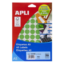 APLI Etikett 19mm kör 560 etikett/csomag APLI zöld etikett