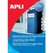 APLI Etikett, 210x297 mm, poliészter, időjárásálló, kerekített sarkú, APLI, 100 etikett/csomag etikett