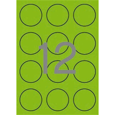 APLI Etikett, 60 mm kör, színes, APLI, neon zöld, 240 etikett/csomag etikett