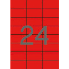 APLI Etikett, 70x37 mm, színes, APLI, piros, 480 etikett/csomag etikett