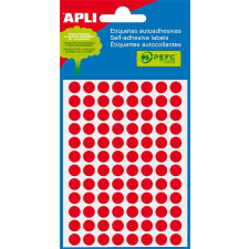  APLI Etikett, 8 mm kör, kézzel írható, színes, APLI, neon piros, 288 etikett/csomag etikett