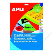 APLI Etikett, 99,1x67,7 mm, színes, kerekített sarkú, APLI, neon sárga, 160 etikett/csomag (LCA2874) etikett