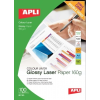 APLI Fotópapír, lézer, A4, 160 g, fényes, kétoldalas, APLI 
