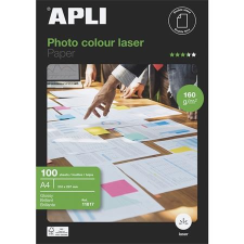 APLI Fotópapír, lézer, A4, 160 g, fényes, kétoldalas, APLI "Premium Laser" nyomtató kellék