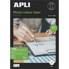 APLI Fotópapír, lézer, A4, 210g, fényes, kétoldalas, APLI "Premium Laser", 100lap/cs fotópapír