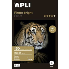 APLI Fotópapír, tintasugaras, 10x15 cm, 240 g, fényes, APLI "Photo Bright" fotópapír