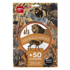 APLI Matrica, újra felhasználható, 50 db, APLI Kids "Stickers", szavanna állatai matrica
