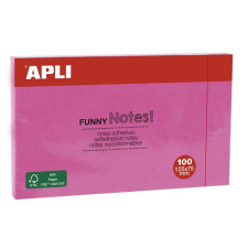 APLI Öntapadó jegyzettömb, 125x75 mm, 100 lap, APLI "Funny", pink post-it