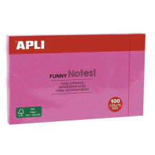 APLI Öntapadó jegyzettömb, 125x75 mm, 100 lap, APLI &quot;Funny&quot;, pink jegyzettömb