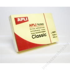 APLI Öntapadó jegyzettömb, 50x75 mm, 100 lap, APLI, sárga (LNP10971) jegyzettömb