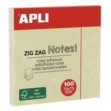 APLI Öntapadó jegyzettömb, "Z", 75x75 mm, 100 lap, APLI "Classic", sárga post-it