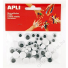 APLI Öntapadó mozgó szem, kör, APLI Creative, fekete-fehér (LCA13263)