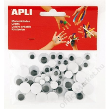 APLI Öntapadó mozgó szem, kör, APLI Creative, fekete-fehér (LCA13263) dekorációs kellék
