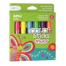 APLI Tempera stift készlet, toll alakú, APLI "Kids", 6 különbözõ fluoreszkáló szín tempera