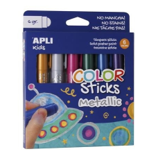 APLI Tempera stift készlet, toll alakú, APLI "Kids", 6 különböző metál szín tempera