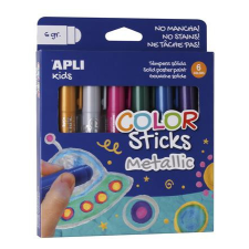  APLI Tempera stift készlet, toll alakú, APLI &quot;Kids&quot;, 6 különböző metál szín tempera