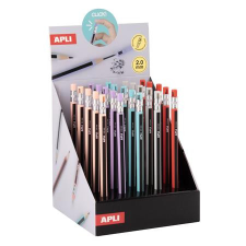 APLI Töltőceruza display, mechanikus, 2 mm, hegyezővel, ceruzahatású, APLI, vegyes színekben, 25 db hegyező