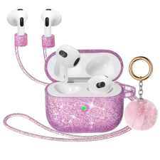  Apple Airpods 3 csillámos szilikon tok pink audió kellék