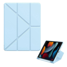  Apple iPad 10.2 (2019 / 2020 / 2021), mappa tok, Apple Pencil tartóval, Origami Smart Case, Baseus Minimalist, kék tablet tok