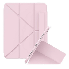  Apple iPad 10.2 (2019 / 2020 / 2021), mappa tok, Apple Pencil tartóval, Origami Smart Case, Baseus Minimalist, rózsaszín tablet tok
