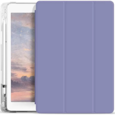  Apple iPad Air (2020) / iPad Air (2022), mappa tok, Apple Pencil tartóval, átlátszó szilikon hátlap, Smart Case, Xprotector Smart Book Flip, lila tablet tok