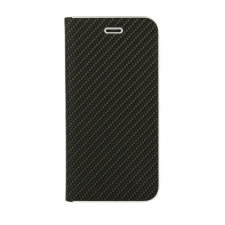 Apple iPhone 11 Pro Max, Oldalra nyíló flip tok, Carbon, fekete tok és táska