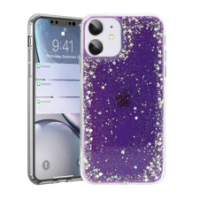 Apple iPhone 12 Mini, Szilikon tok, Brilliant (Csillámos), lila tok és táska