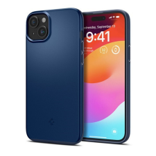 Apple iPhone 15, Műanyag hátlap védőtok, Spigen Thin Fit, sötétkék tok és táska