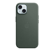 Apple iPhone 15 Plus, Szilikon keret + újrahasznosított szövet hátlap, Magsafe kompatibilis, FineWoven, zöld, gyári tok és táska