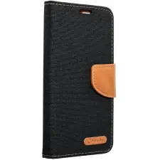  Apple iPhone 15 Pro Max, Oldalra nyíló tok, stand, Canvas Book, fekete tok és táska