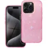  Apple iPhone 15 Pro, Műanyag hátlap védőtok + szilikon keret, kristály minta, Tutti-Frutti Case, róz