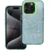  Apple iPhone 15 Pro, Műanyag hátlap védőtok + szilikon keret, kristály minta, Tutti-Frutti Case, zöl