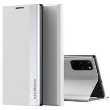 Apple iPhone 15 Pro, Oldalra nyíló tok, stand, Wooze Silver Line, világosszürke tok és táska