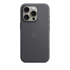  Apple iPhone 15 Pro, Szilikon keret + újrahasznosított szövet hátlap, Magsafe kompatibilis, FineWoven, fekete, gyári tok és táska