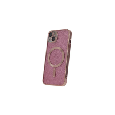 Apple iPhone 15, Szilikon tok, Chrome Mag Glitter, rózsaszín tok és táska