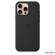Apple iPhone 16 Pro Max MagSafe-rögzítésű szilikontok, fekete tok és táska
