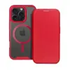  Apple iPhone 16 Pro Max, Oldalra nyíló tok, kártyatartóval, átlátszó hátlap, Magsafe kompatibilis, S