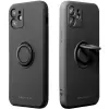  Apple iPhone 17 Pro Max, Szilikon tok, stand, telefontartó gyűrű, Roar Amber, fekete