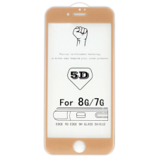 Apple iPhone 7/8/SE 2020, Kijelzővédő fólia, (ütésálló) Full Glue 5D, arany mobiltelefon kellék