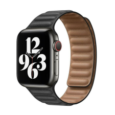 Apple iWatch Devia Elegant Leather Two-Tone 42/44/45mm óraszíj - Fekete okosóra kellék