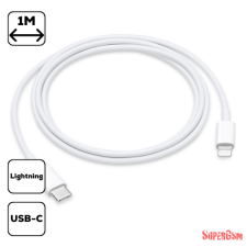 Apple Lightning USB-C kábel, 1 m, Fehér kábel és adapter