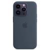 Apple MagSafe rögzítésű szilikon tok iPhone 14 Pro viharkék