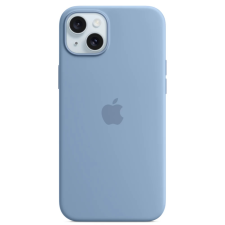 Apple MagSafe rögzítésű szilikon tok iPhone 15 Plus télkék mobiltelefon kellék