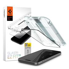 Apple Spigen Glas.tR EZ Fit HD Apple iPhone 15, Tempered kijelzővédő fólia, fekete mobiltelefon kellék