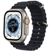  Apple Watch 4-6, SE, SE (2022) (42 / 44 mm) / Watch 7-9 (45 mm) / Watch 10 (46 mm) / Watch Ultra 1-2 (49 mm), szilikon pótszíj, állítható, hullámos kialakítás, TP IconBand Pro, fekete