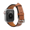  Apple Watch 4-6, SE, SE (2022) (42 / 44 mm) / Watch 7-9 (45 mm) / Watch 10 (46 mm) / Watch Ultra 1-2 (49 mm), valódi bőr pótszíj, állítható, lyukacsos, barna